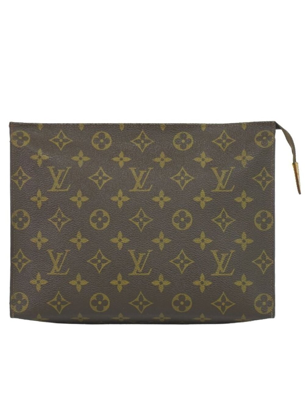 Louis Vuitton LV Poche Toilet 26 Monogram Pouch Clutch Brown